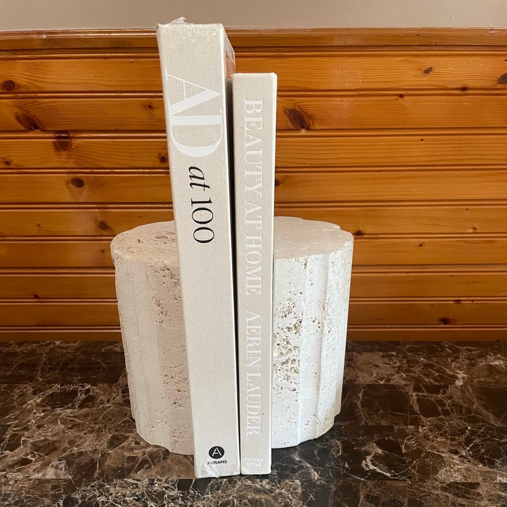 Travertine bookends